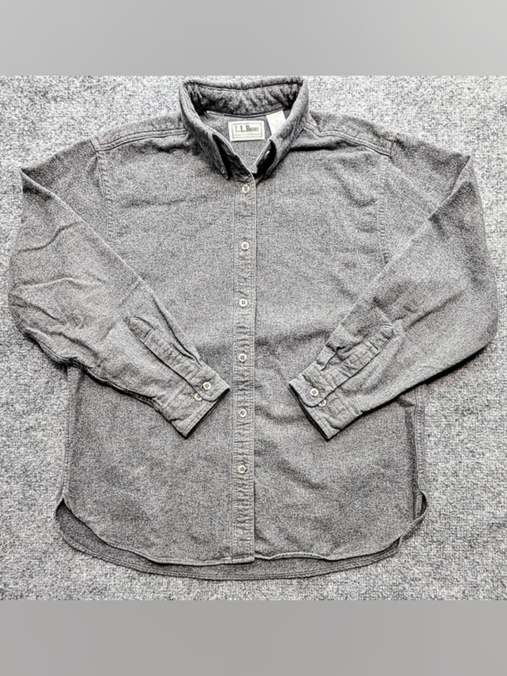 Vintage LL Bean Chamois Cloth Button Down Shirt Long Sleeve Gray Women's M